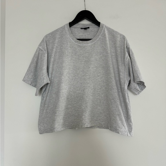 Topshop Tops - Topshop Light Grey Boxy Short Sleeve Tee